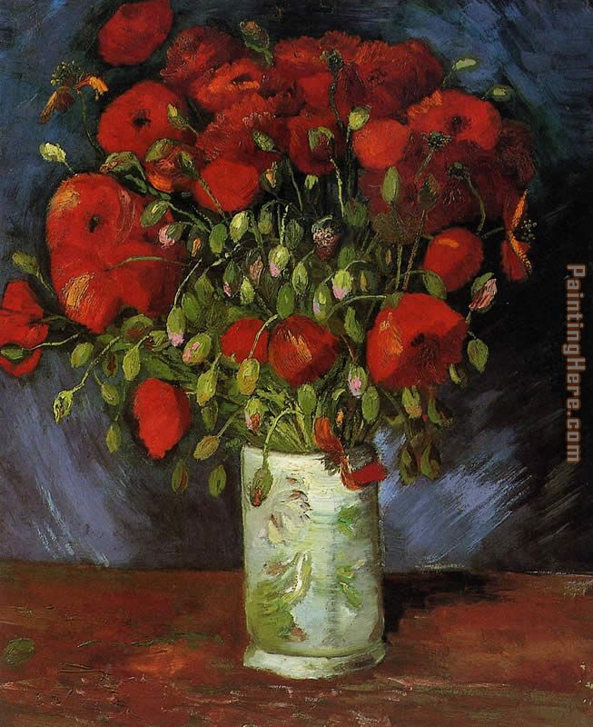 Vase with Red Poppies